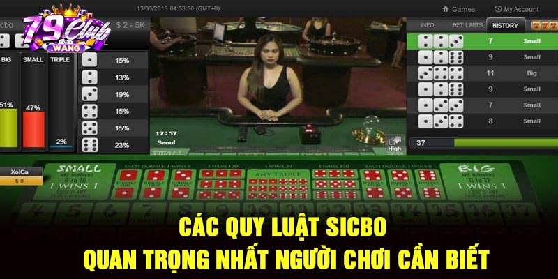 Các quy luật sicbo quan trọng nhất người chơi cần biết